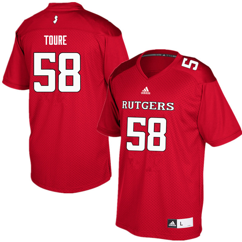 Men #58 Mohamed Toure Rutgers Scarlet Knights College Football Jerseys Sale-Red